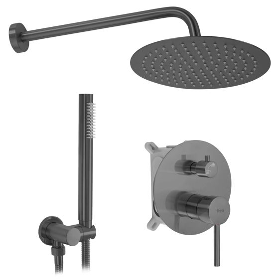 REA Inbyggt Duschset lungo Titan, 36x16x8cm
