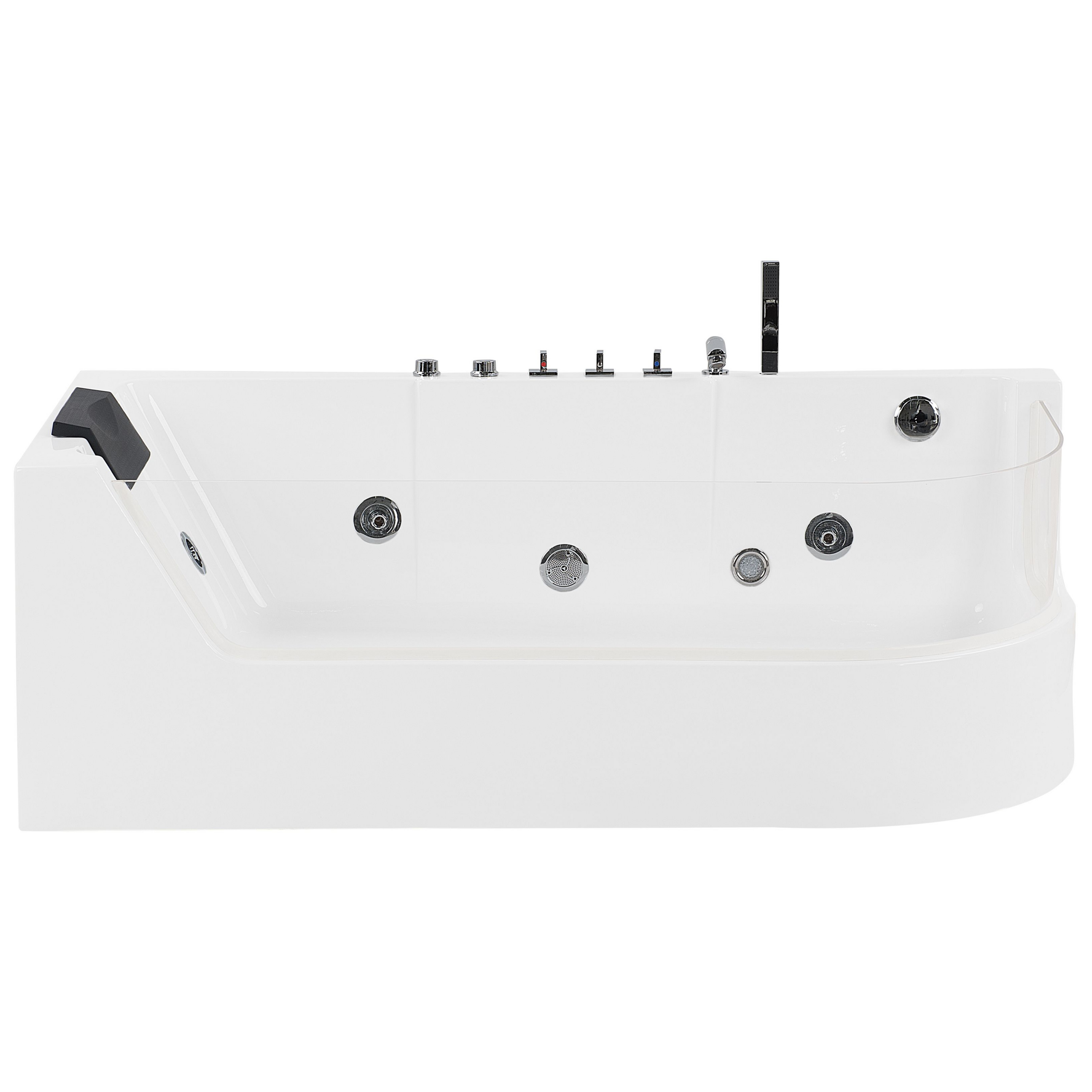 Hörnbubbelbadkar med LED ACUARIO 1700 x 800 mm Vit Högervänd