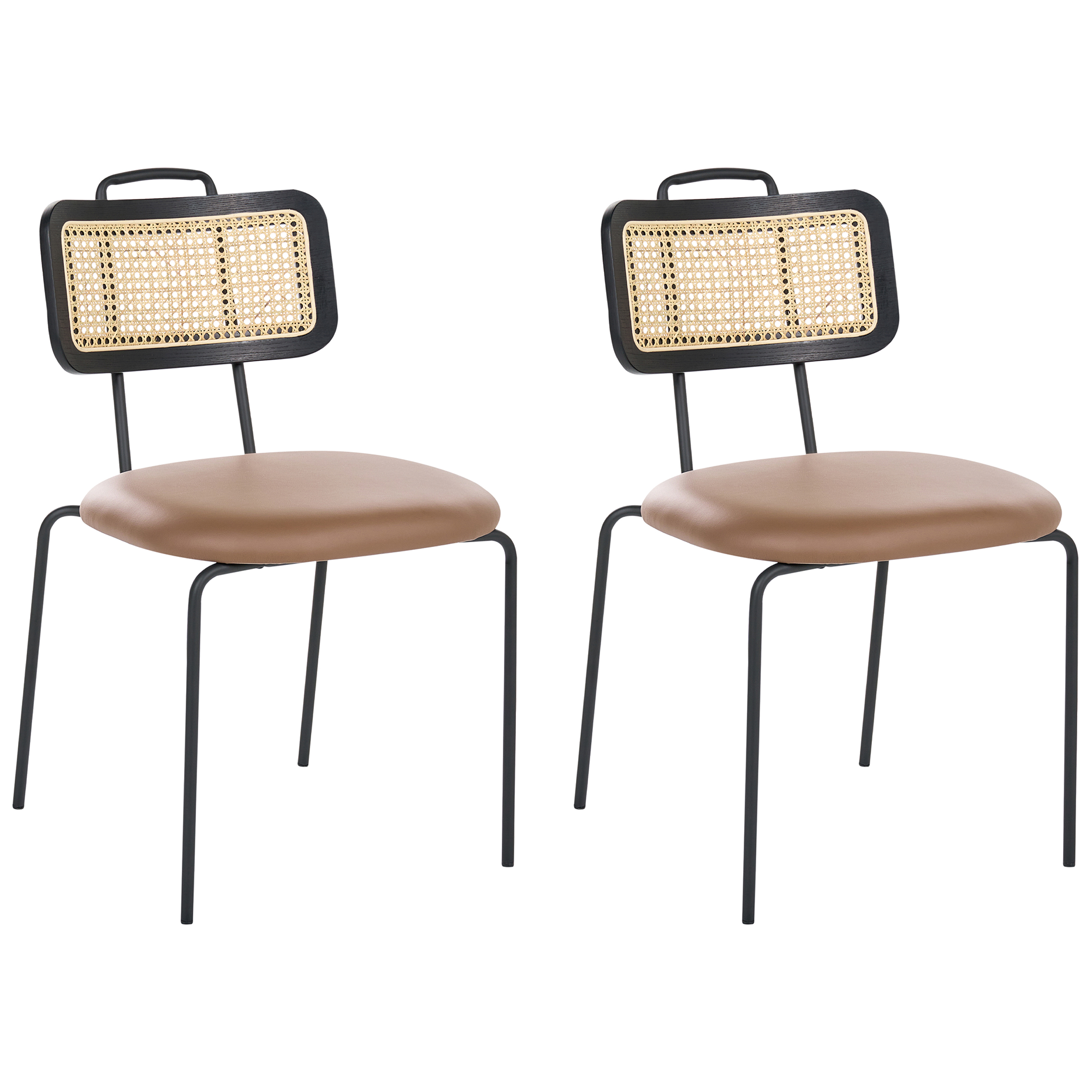 Set med 2 matstolar ADELANTO Metall Brun