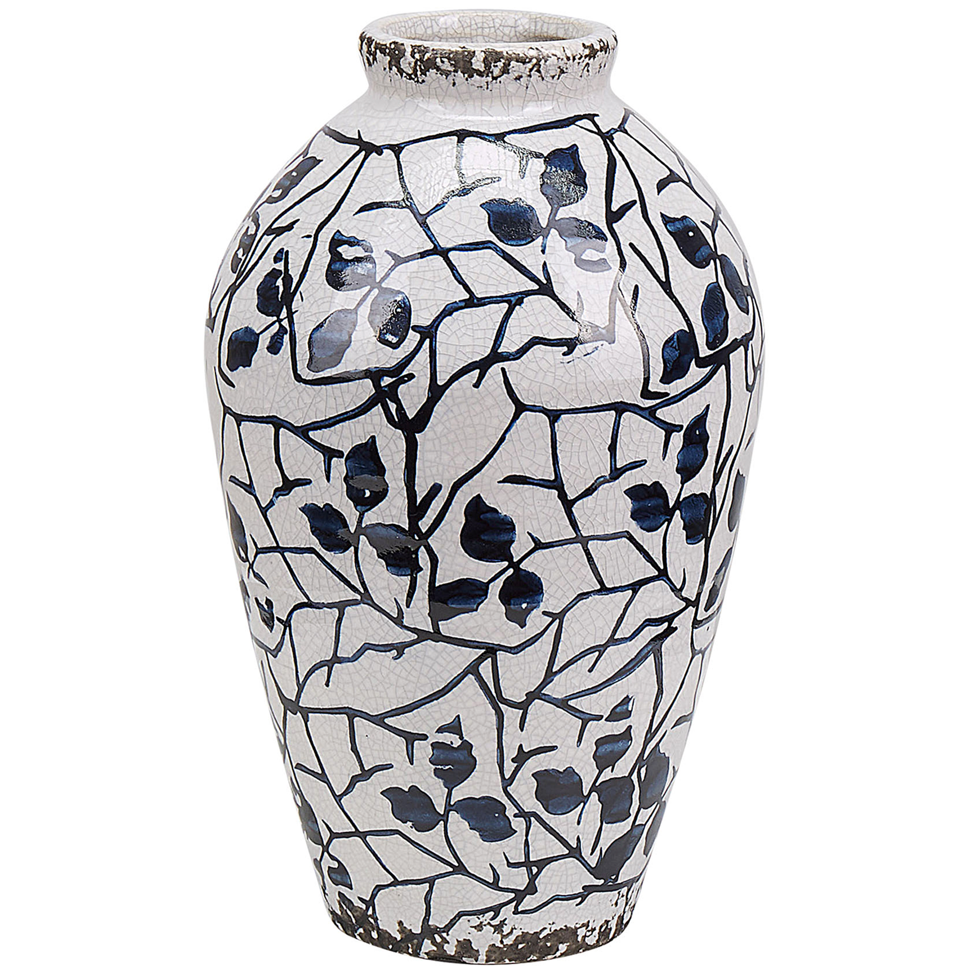 Blomvas MALLIA 20 cm Stengods Vit