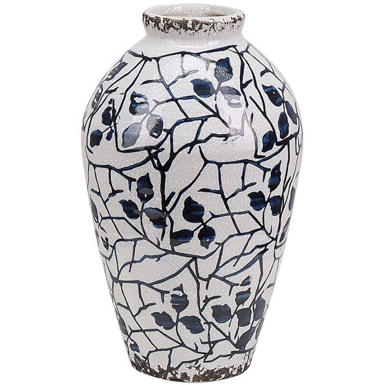 Blomvas MALLIA 20 cm Stengods Vit
