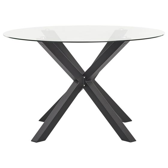 Trädgårdsmatbord MALETTO 120 cm 120 cm Glas Svart
