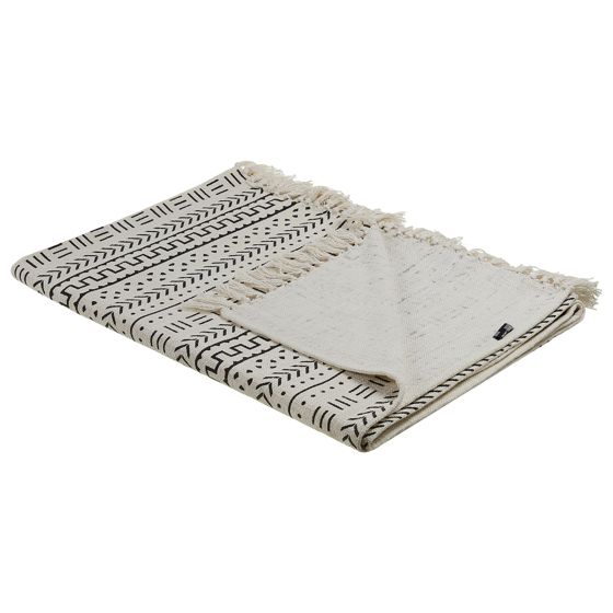 Pläd PANVEL Bomull 130 x 180 cm Vit