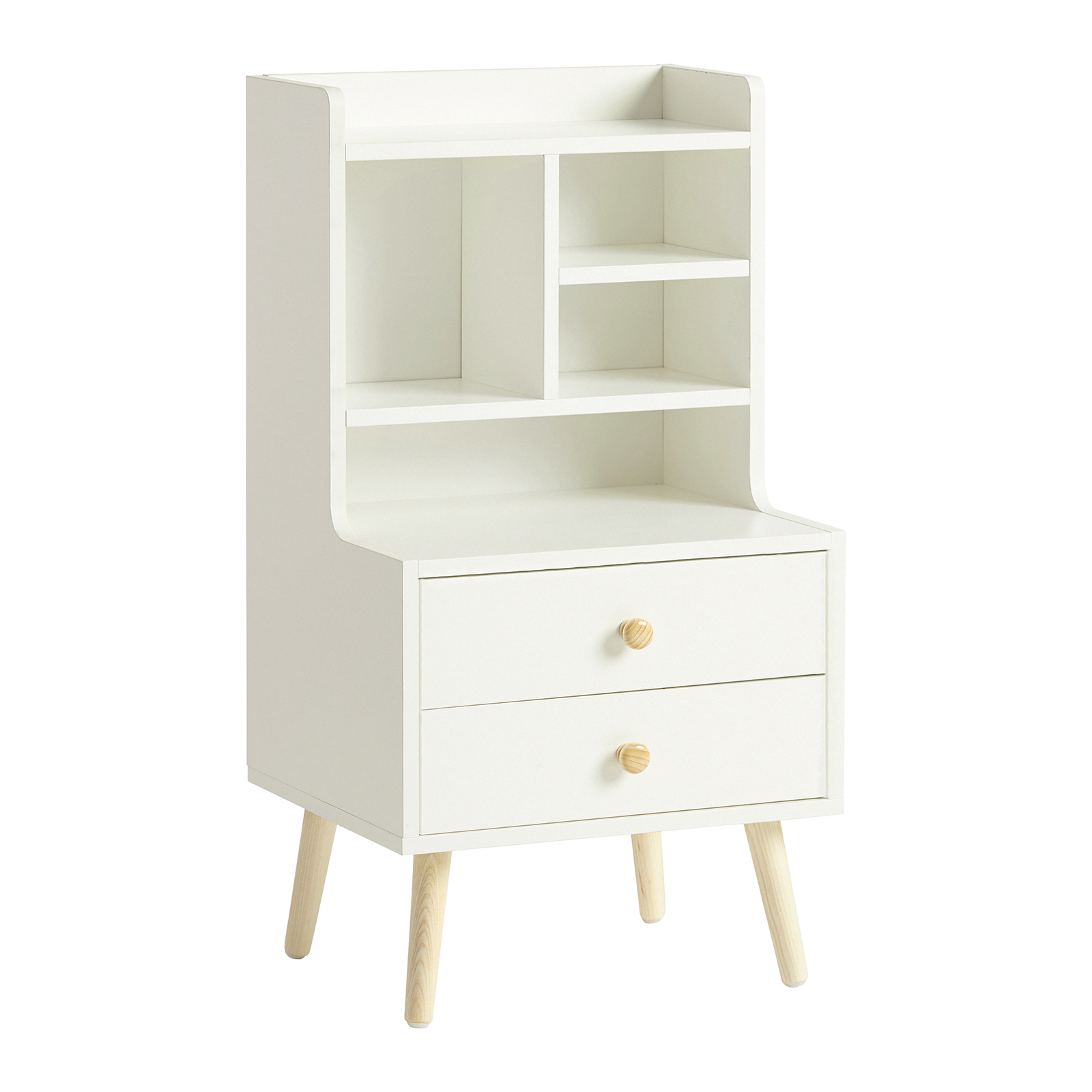 SoBuy Nattduksbord med 2 lådor, Soffbord, Sidobord, Sängbord, FBT100-W
