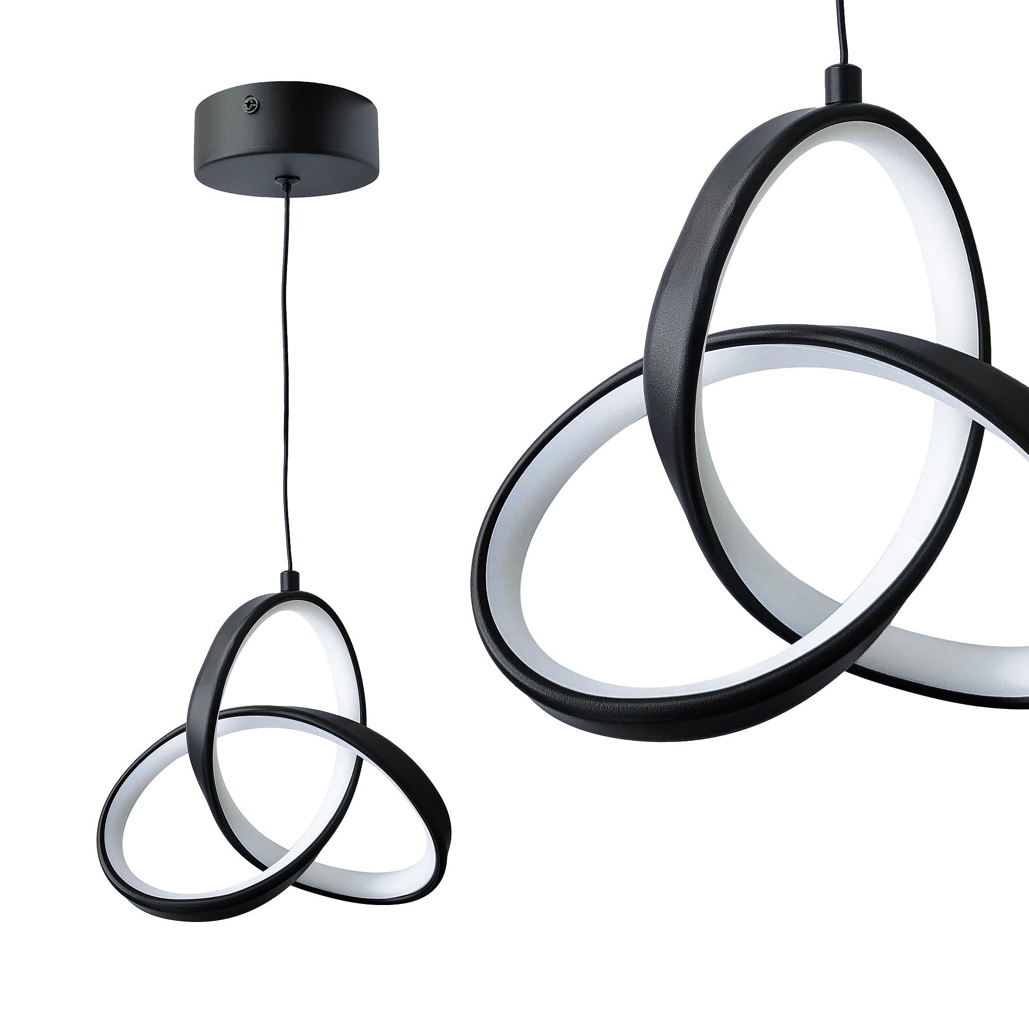 TOOLIGHT hängande taklampa APP1784-CP LED Svart 21x7x107cm