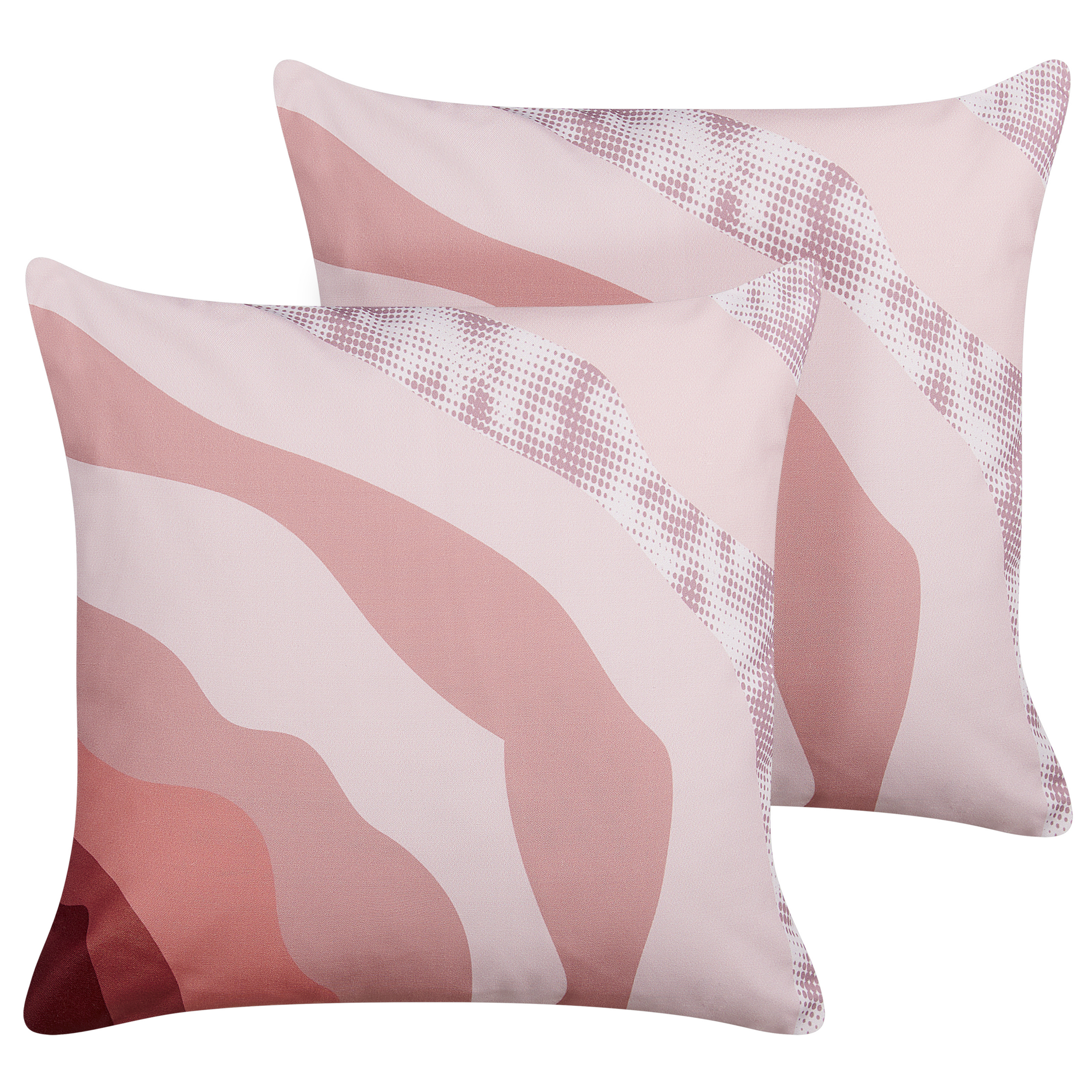 Set med 2 utomhusdynor CAMPEI Abstrakt tryck 45 x 45 cm Rosa