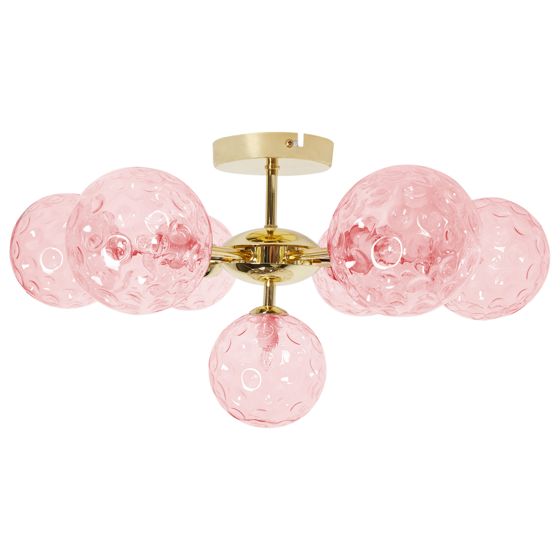 Taklampa ANADYR Glas Rosa