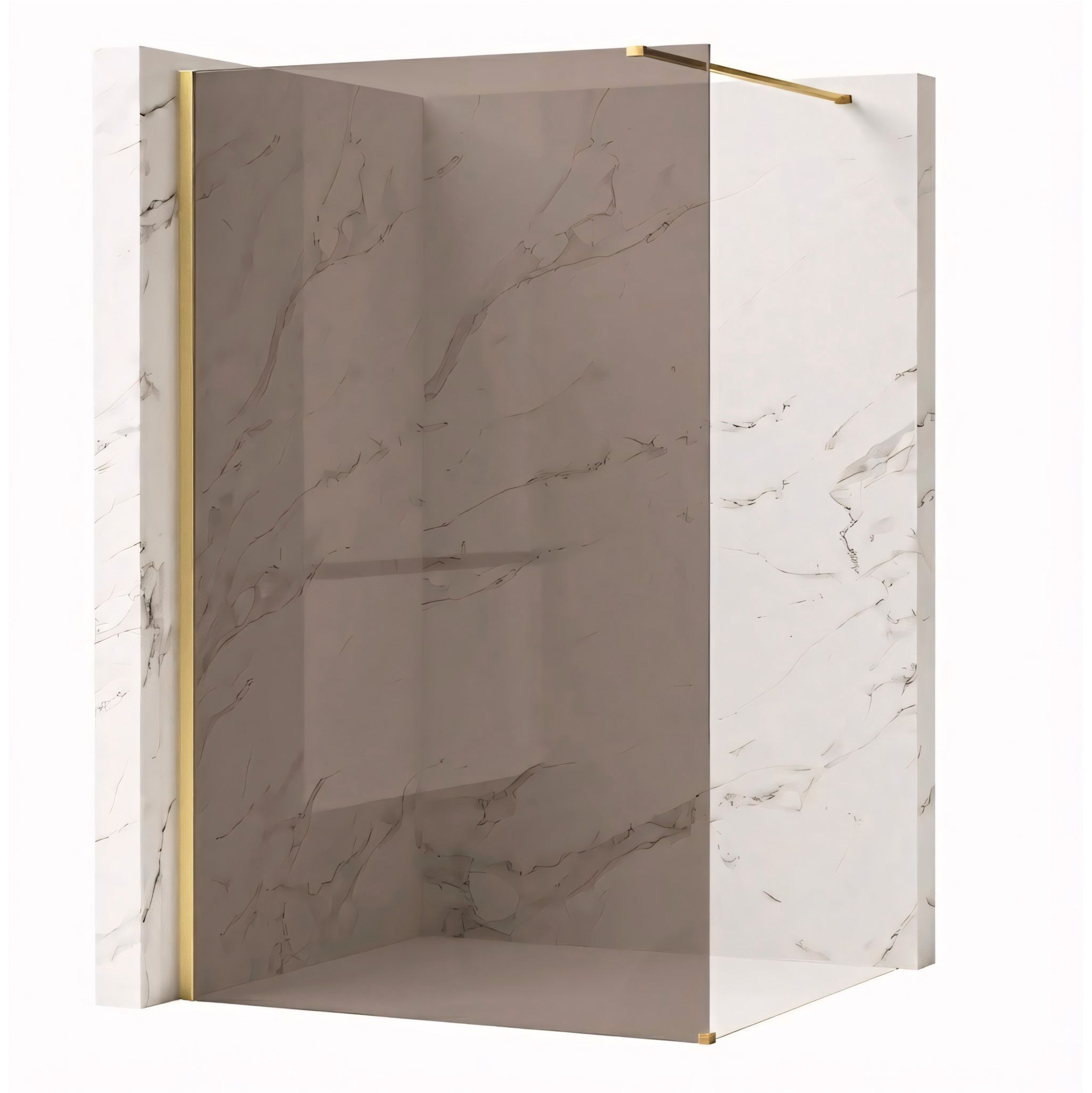 REA Duschvägg Flexi brown 90 Borstat Guld, 120x90x195cm