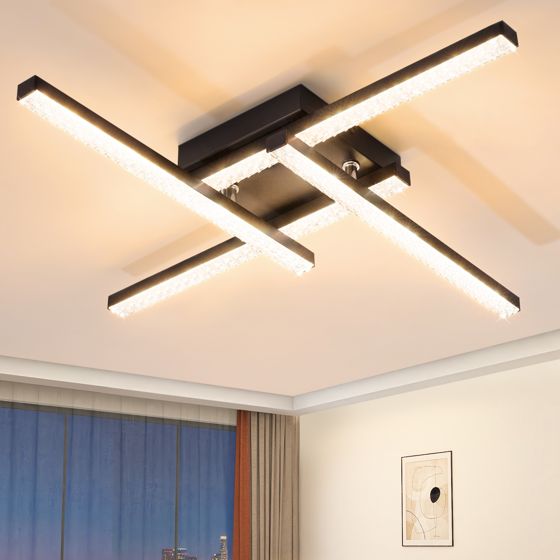 NETTLIFE modern, LED-taklampa, 24W, svart, 3000K, varmvit