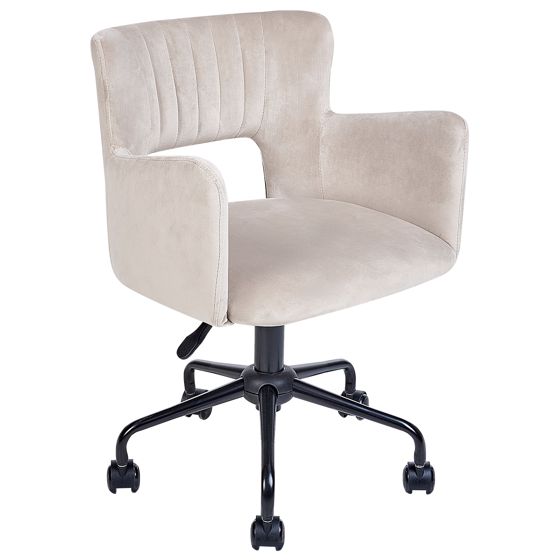 Skrivbordsstol SANILAC II Sammet Taupe