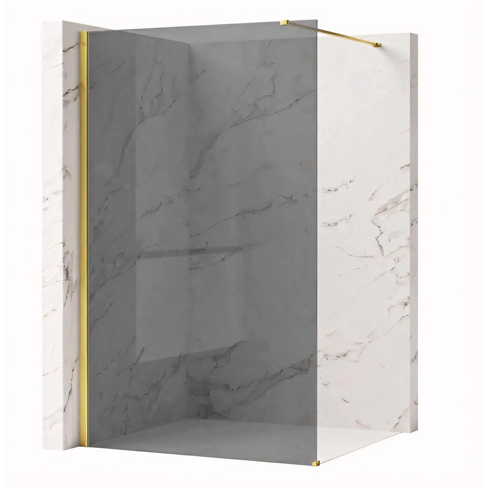 REA Duschvägg Flexi Grey 130 Guld, 120x130x195cm