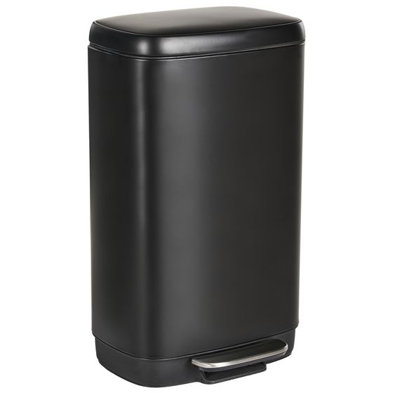 Papperskorg med pedal 30 L ECOCOLLECT Metall Svart