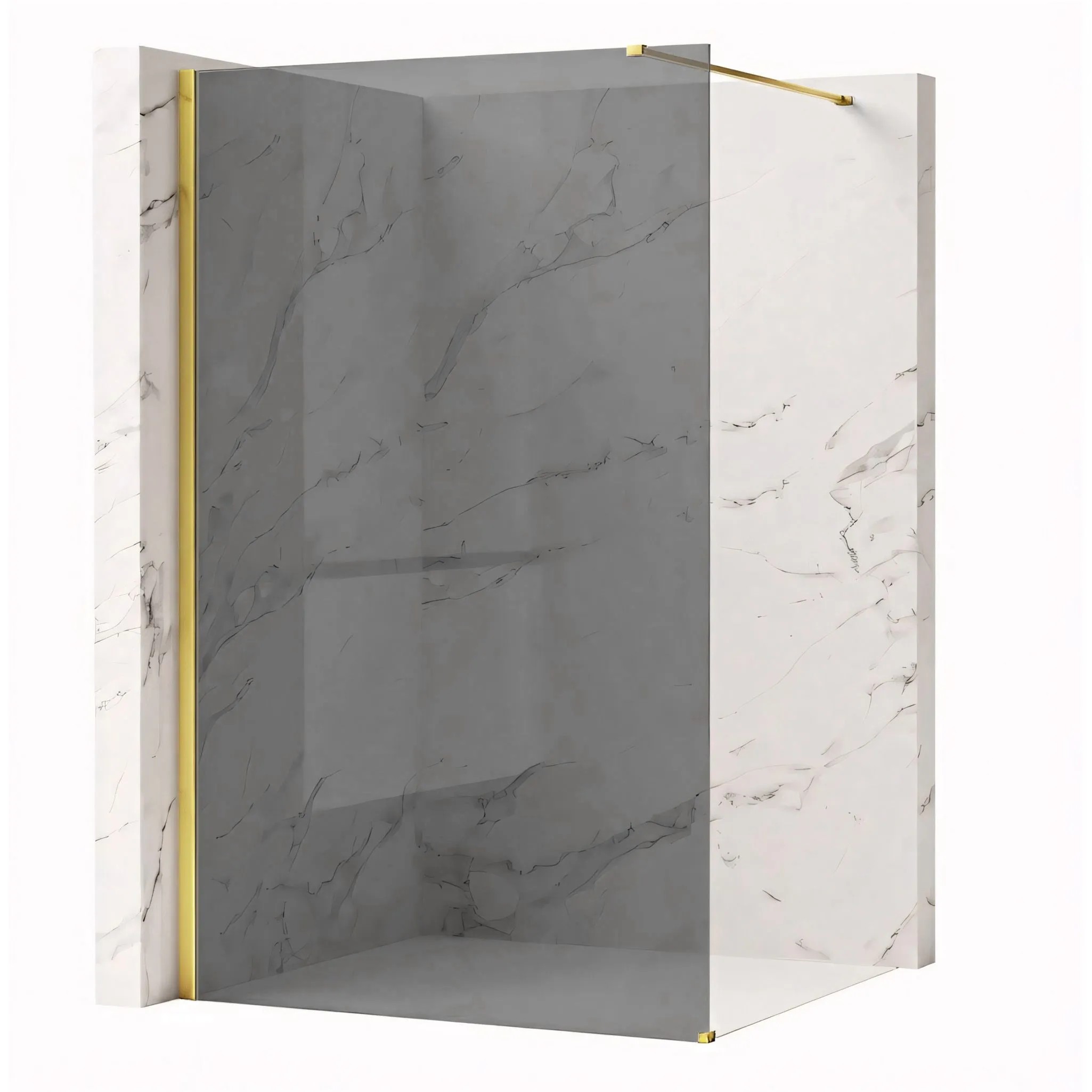 REA Duschvägg Flexi Grey 100 Guld, 120x100x195cm