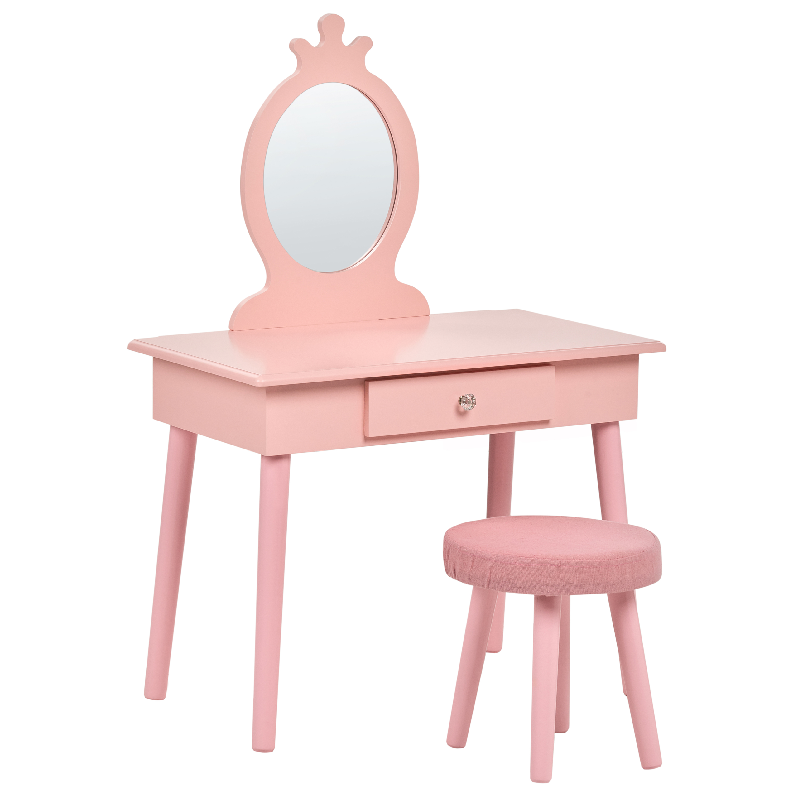 Sminkbord för barn med pall MARGIE Rosa