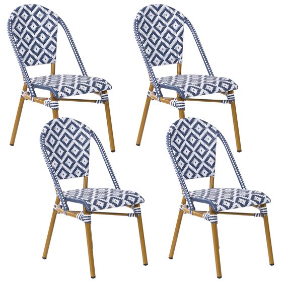 Set med 4 trädgårdsstolar RIFREDDO Konstrotting Blå