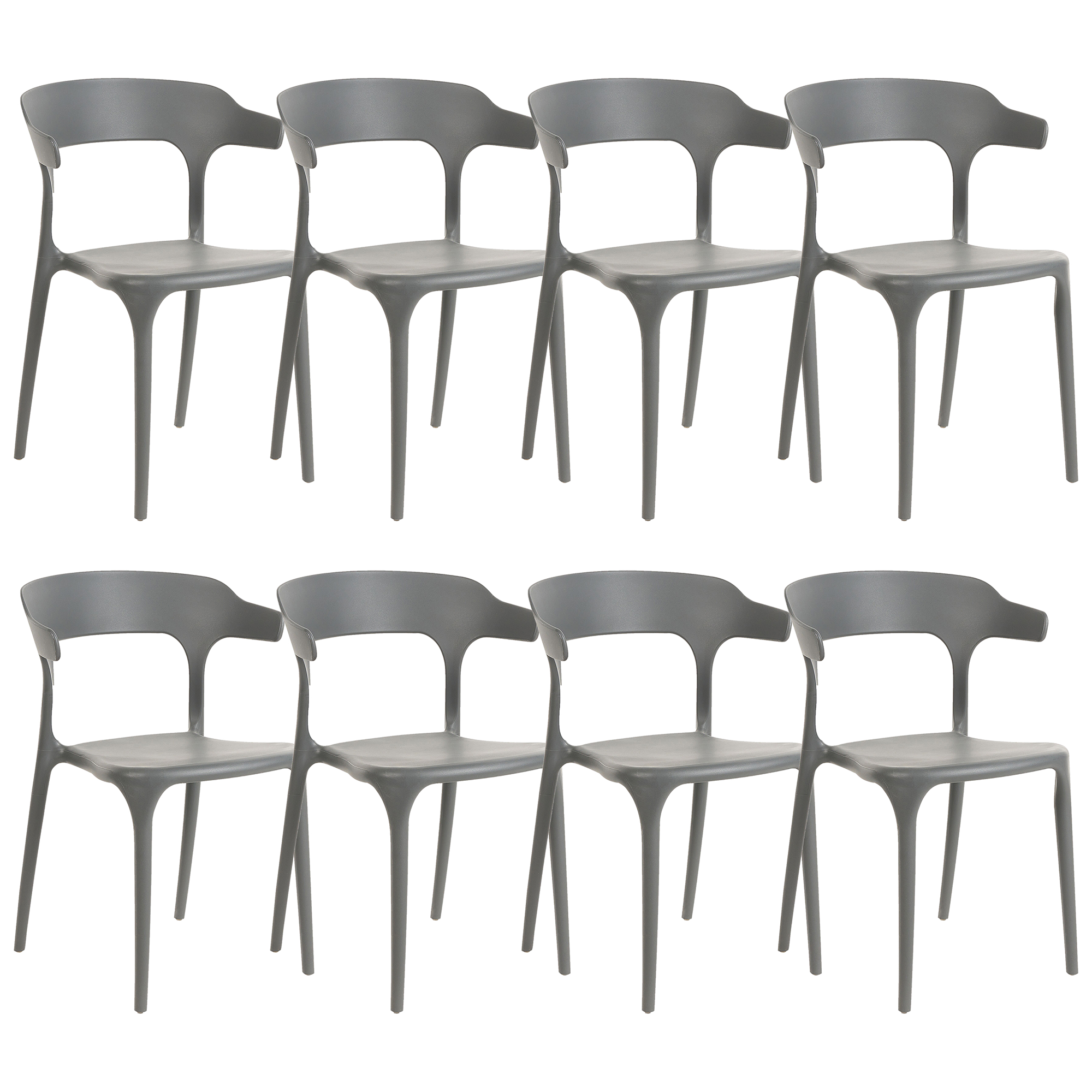 Set med 8 matstolar GUBBIO Grå
