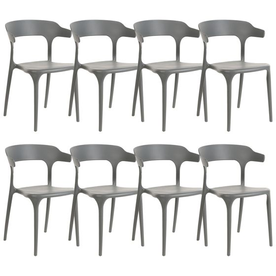 Set med 8 matstolar GUBBIO Grå