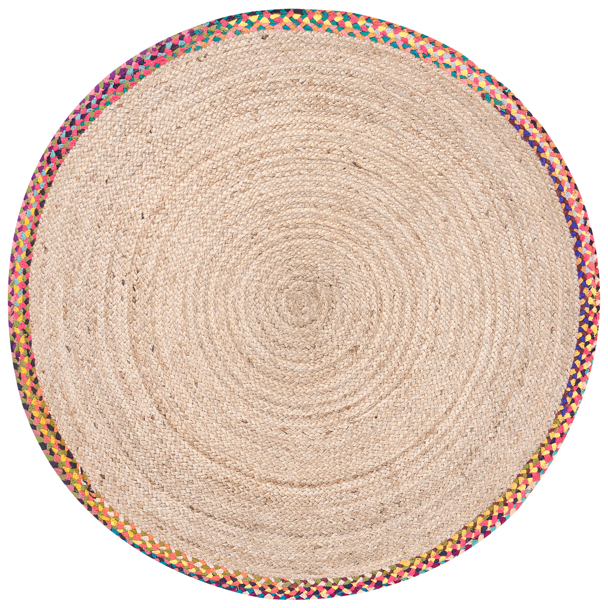 Matta SATARA Flerfärgad ø 120 cm Jute