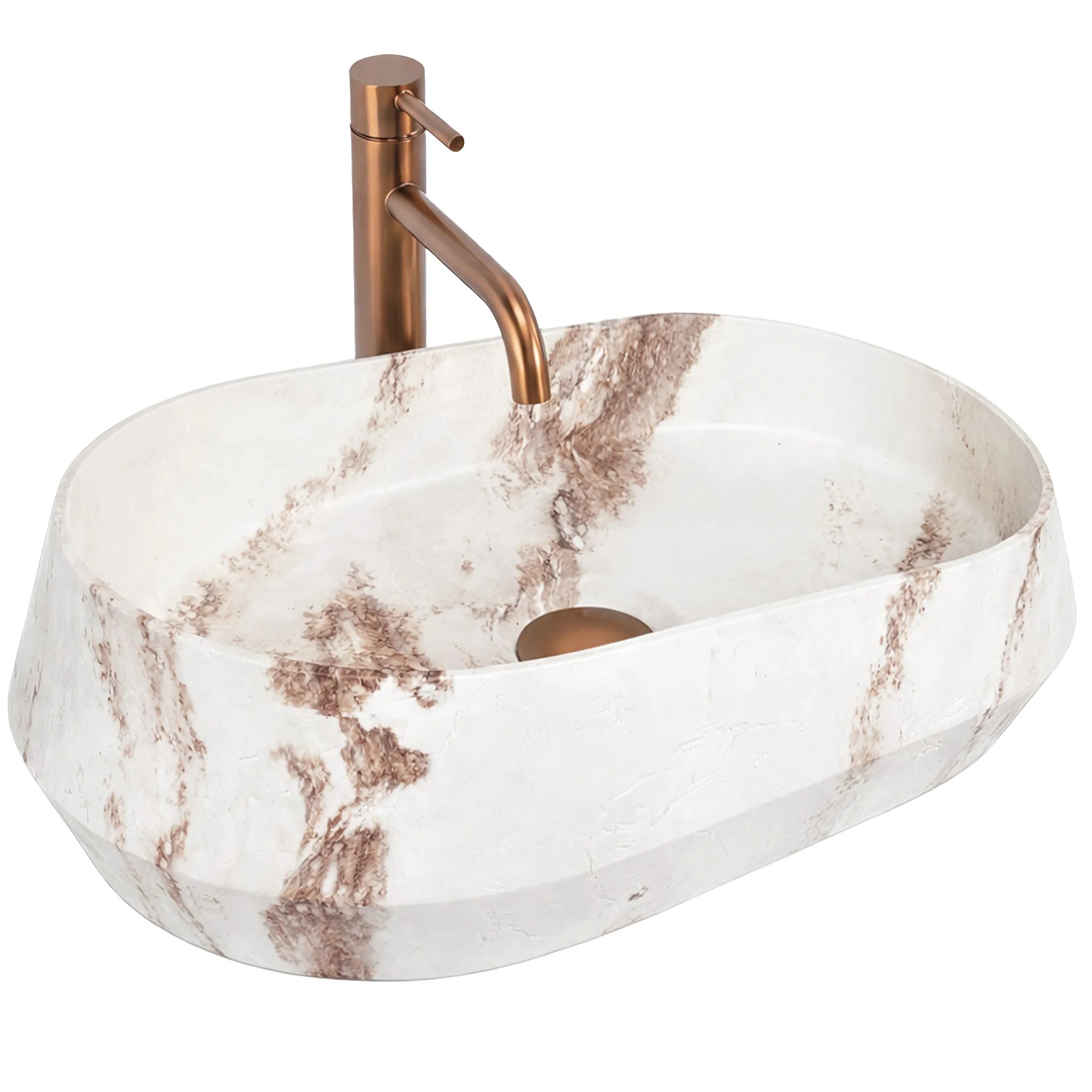 REA Bänkskål Travo Beige/Stenimitation, 59x38x17cm
