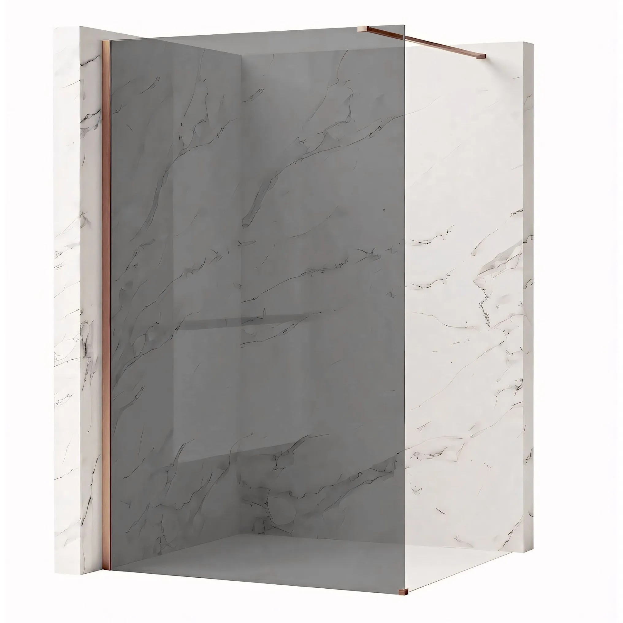 REA Duschvägg Flexi Grey 120 Borstad Koppar, 120x120x195cm
