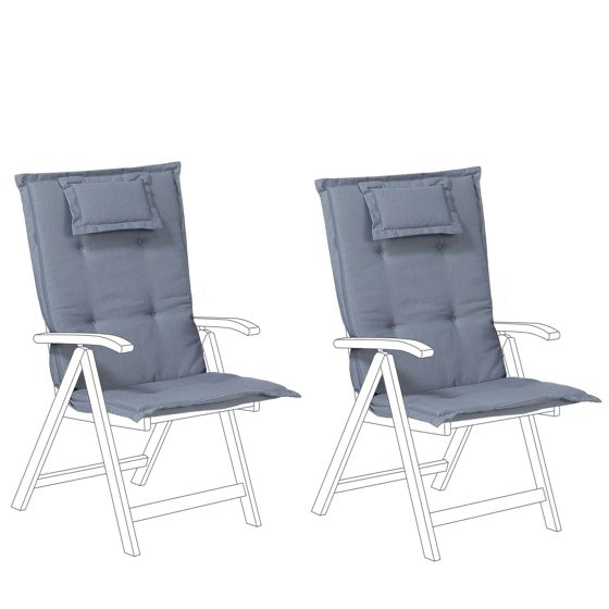 Set med 2 rygg-/sittdynor JAVA/AMANTEA 50 x 70 cm Blå