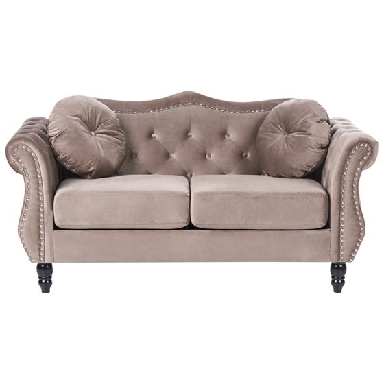 Soffa 2-sits SKIEN Sammet Taupe