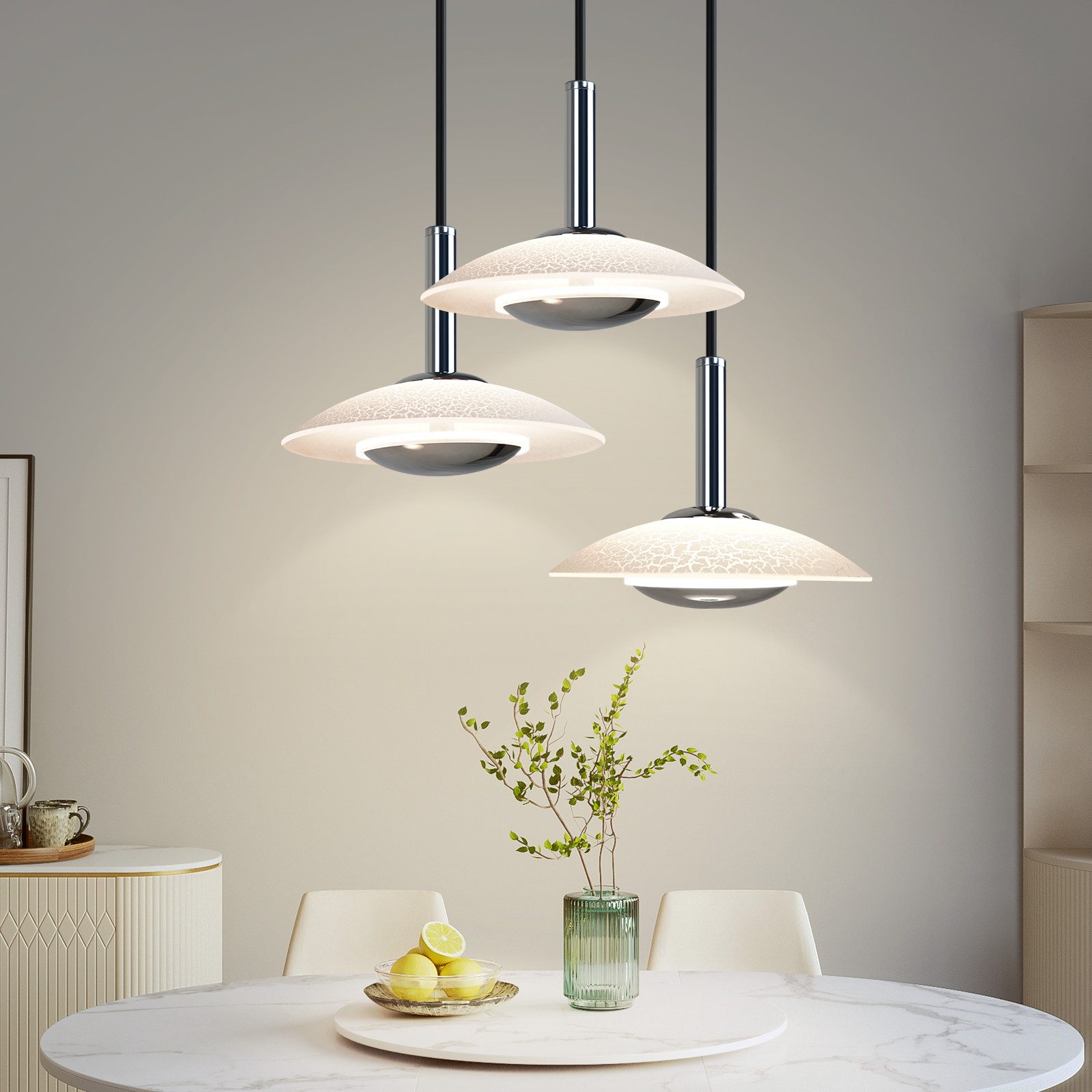 NETTLIFE LED-pendellampa matbord pendellampa modern design matrum pendellampa 3000K varmvit 3 lågor