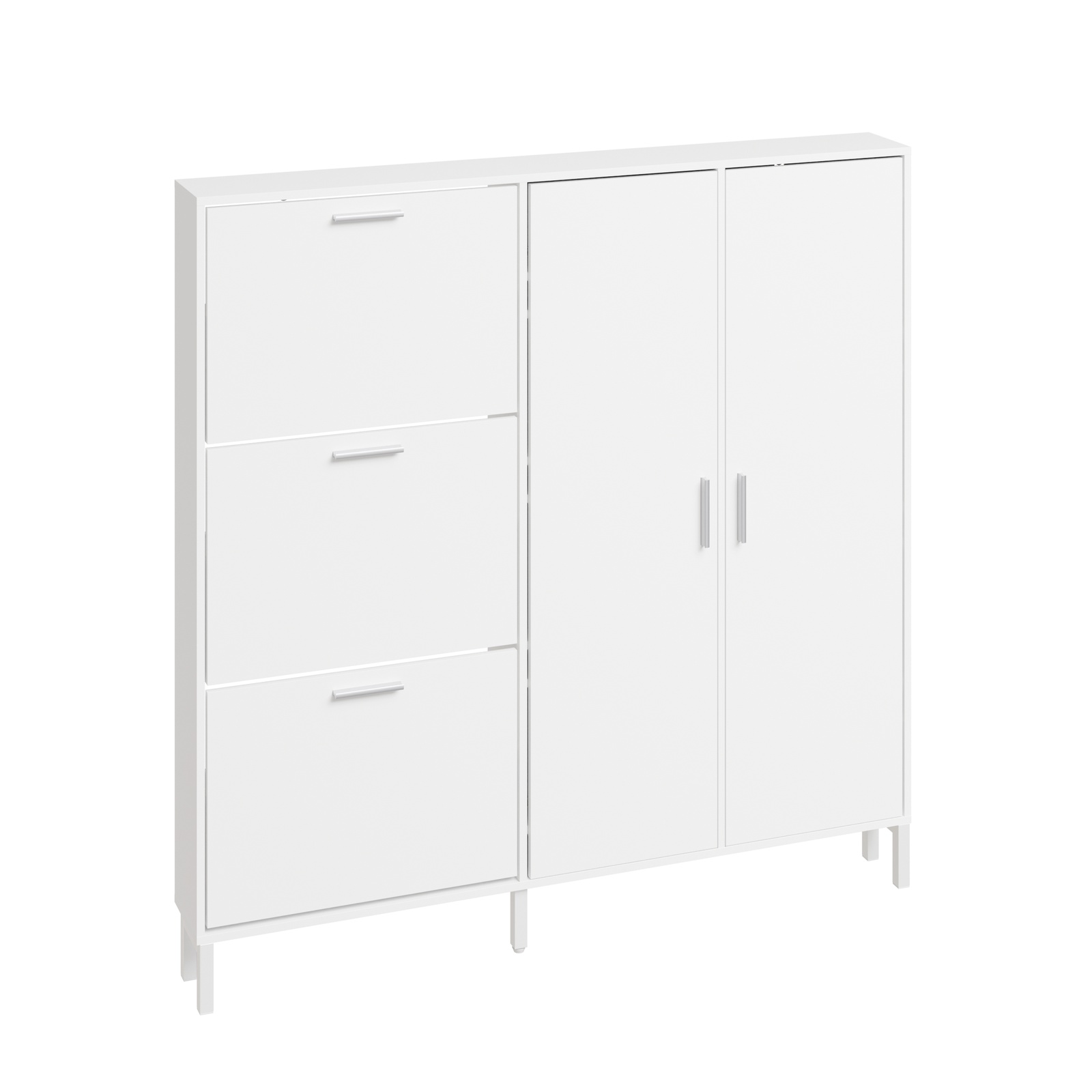 Skokabine med tre lådor och två dörrar vit 115.5x31x14.5 cm FSR231-W