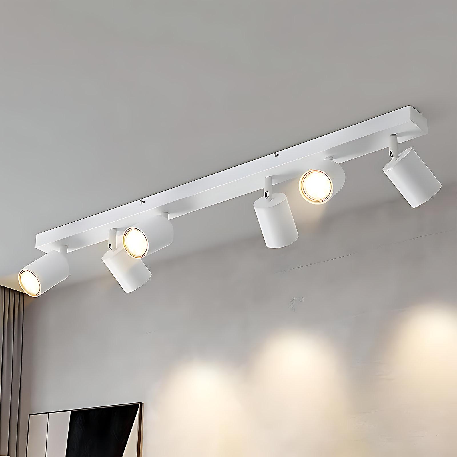 NETTLIFE 6 vita LED-takspotlights GU10 350° justerbara för vardagsrum, sovrum, kök, utan glödlampa