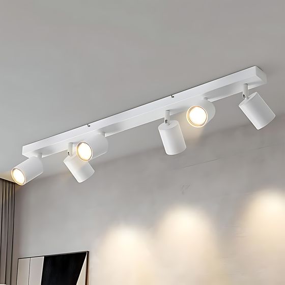 NETTLIFE 6 vita LED-takspotlights GU10 350° justerbara för vardagsrum, sovrum, kök, utan glödlampa