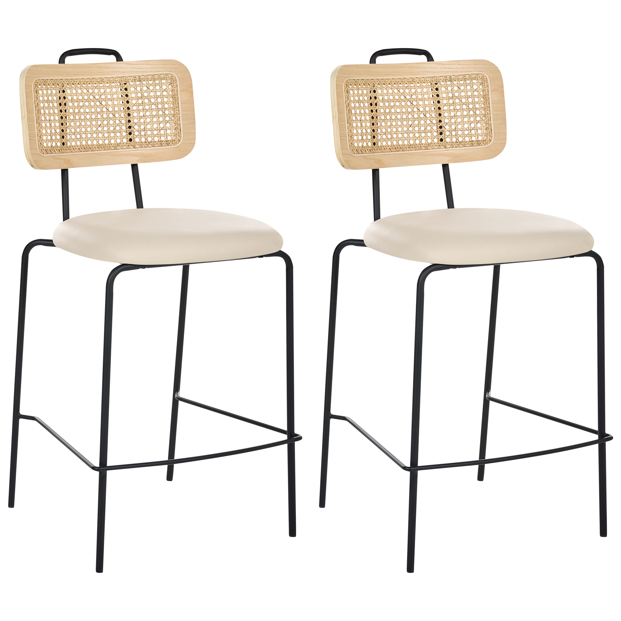 Set med 2 barstolar ADELANTO Ljusbeige