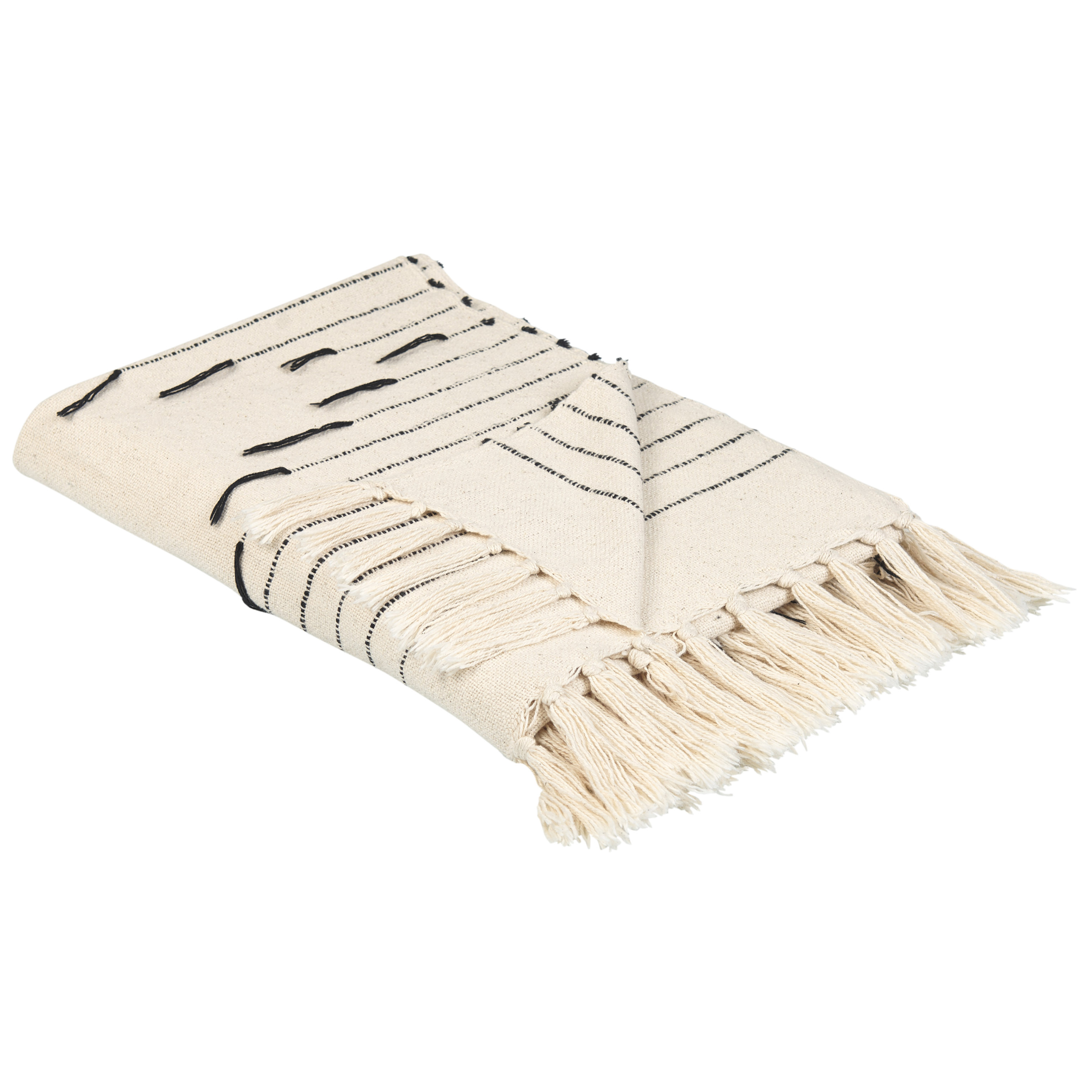 Pläd ULUYOL Bomull 130 x 170 cm Beige