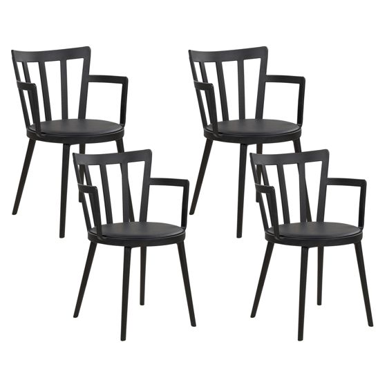 Set med 4 matstolar MORILL Svart