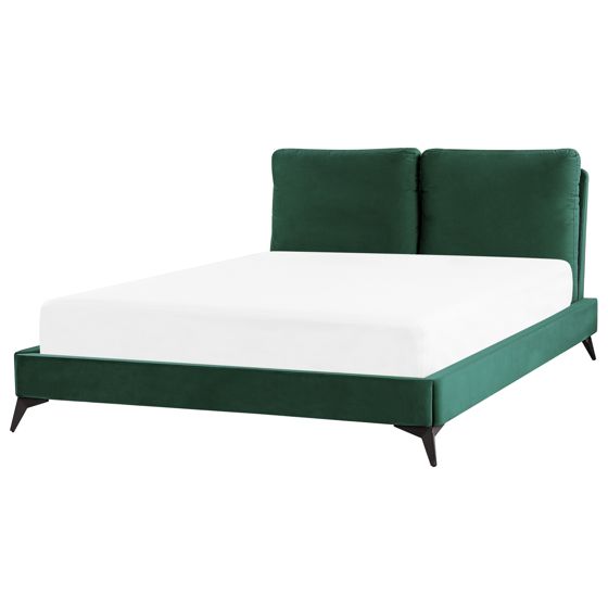Säng med lamellram Sammet MELLE 140 x 200 cm Smaragdgrön