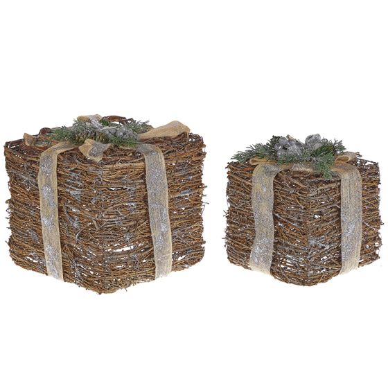 Set med 2 julpynt INARI 28/21 cm Julklappar Silver