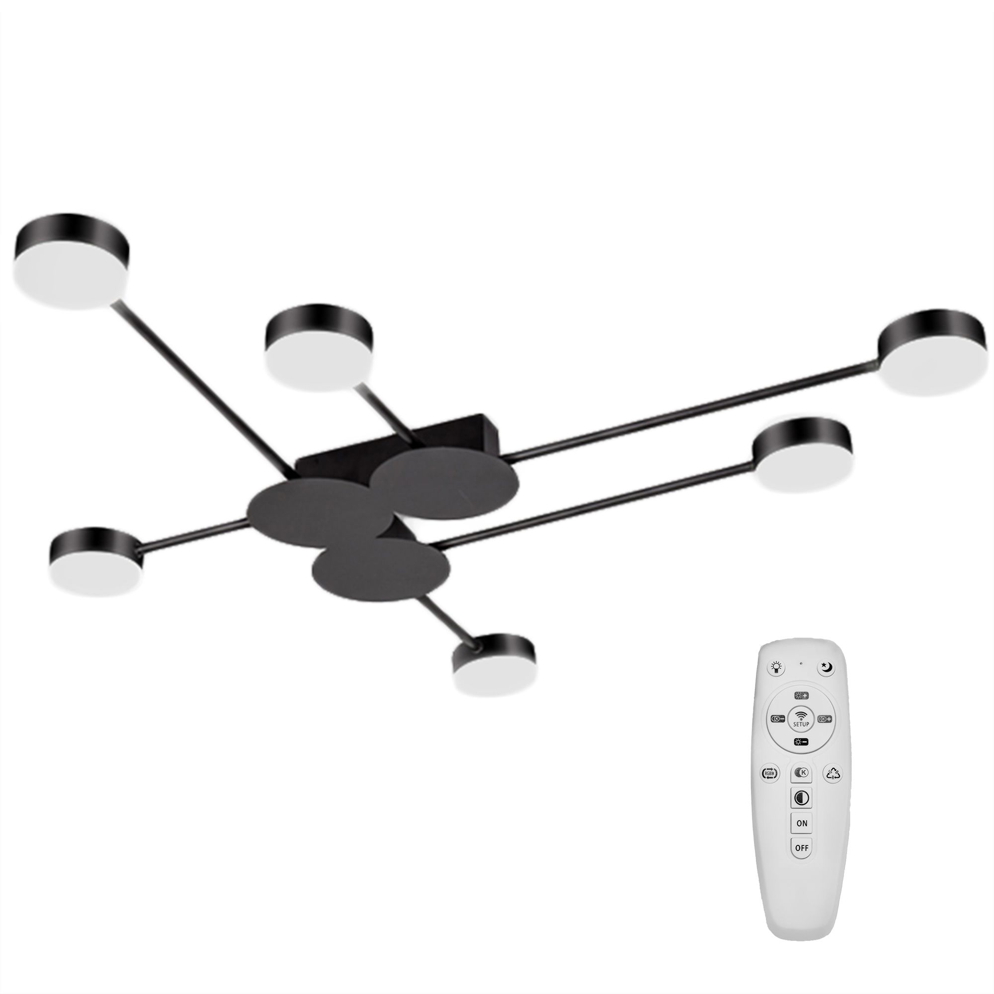 TOOLIGHT taklampa LED APP521-6C Svart 98,5x89x10cm