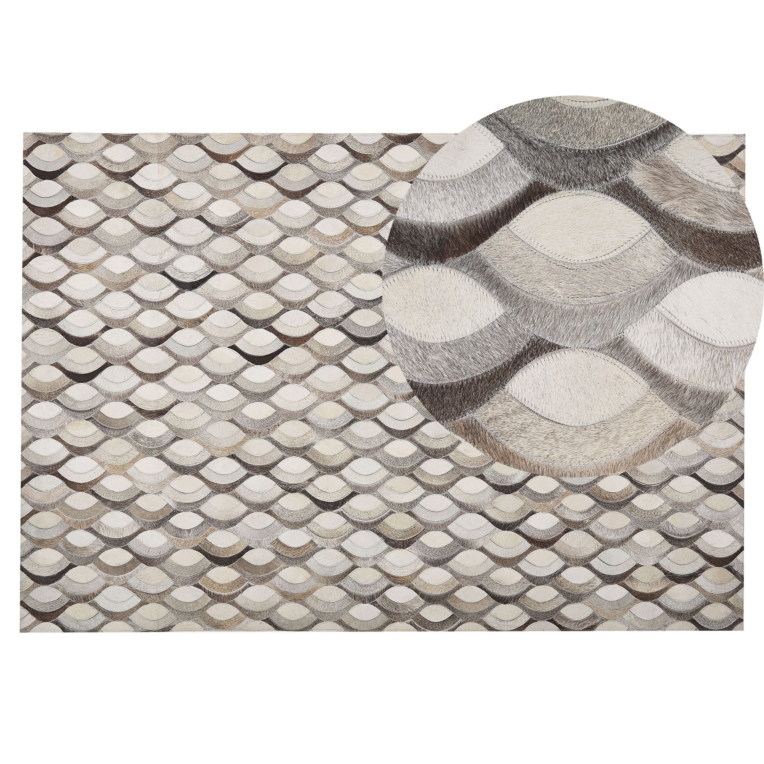 Matta KIRCA Beige 140 x 200 cm Läder