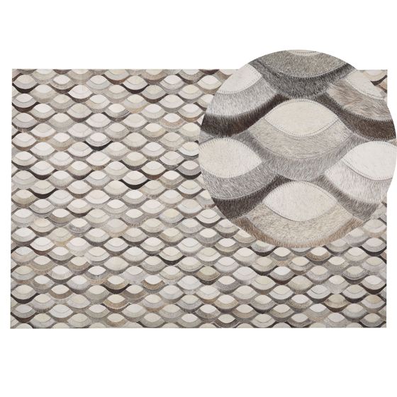Matta KIRCA Beige 140 x 200 cm Läder