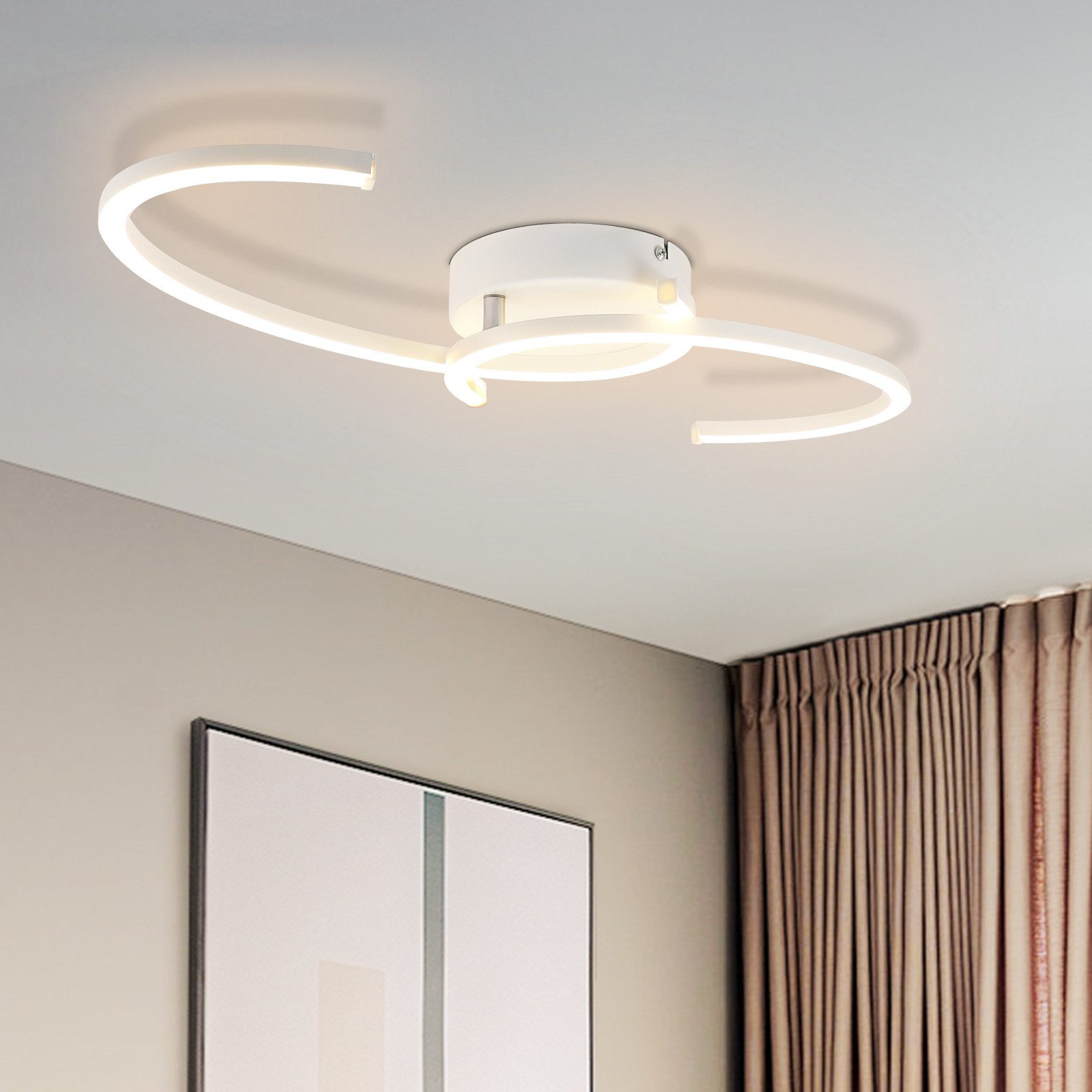 NETTLIFE LED - taklampa för vardagsrummet, 24 W, modern taklampa för hallen, köket, 3000 K