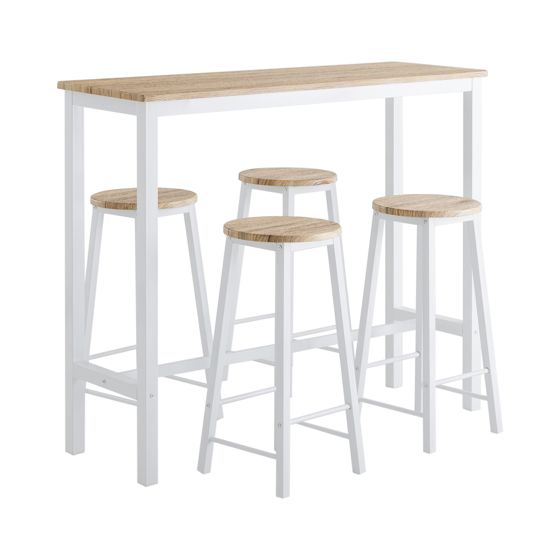SoBuy Barbord och 4 Pallar, Matgrupp, Testad för 150 kg, OGT22-WN