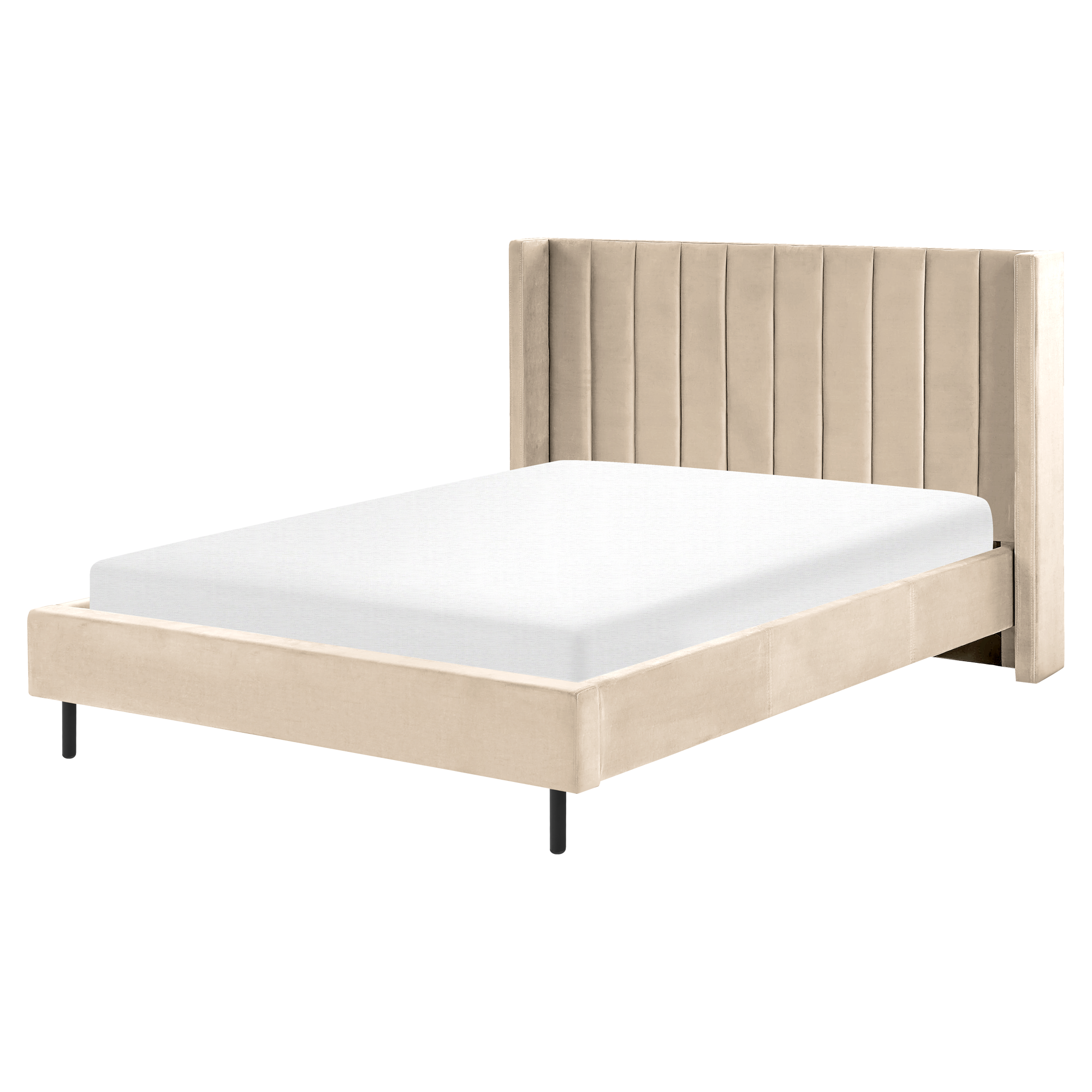 Säng med lamellram Sammet VILLETTE 140 x 200 cm Beige