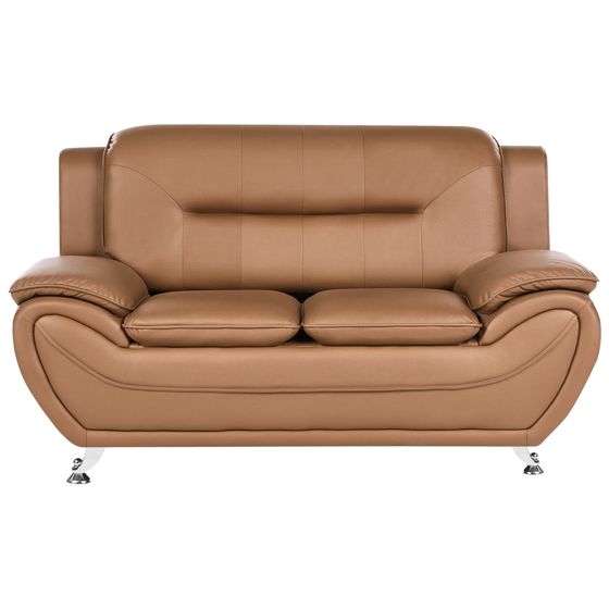 Soffa 2-sits LEIRA Konstläder Guldbrun