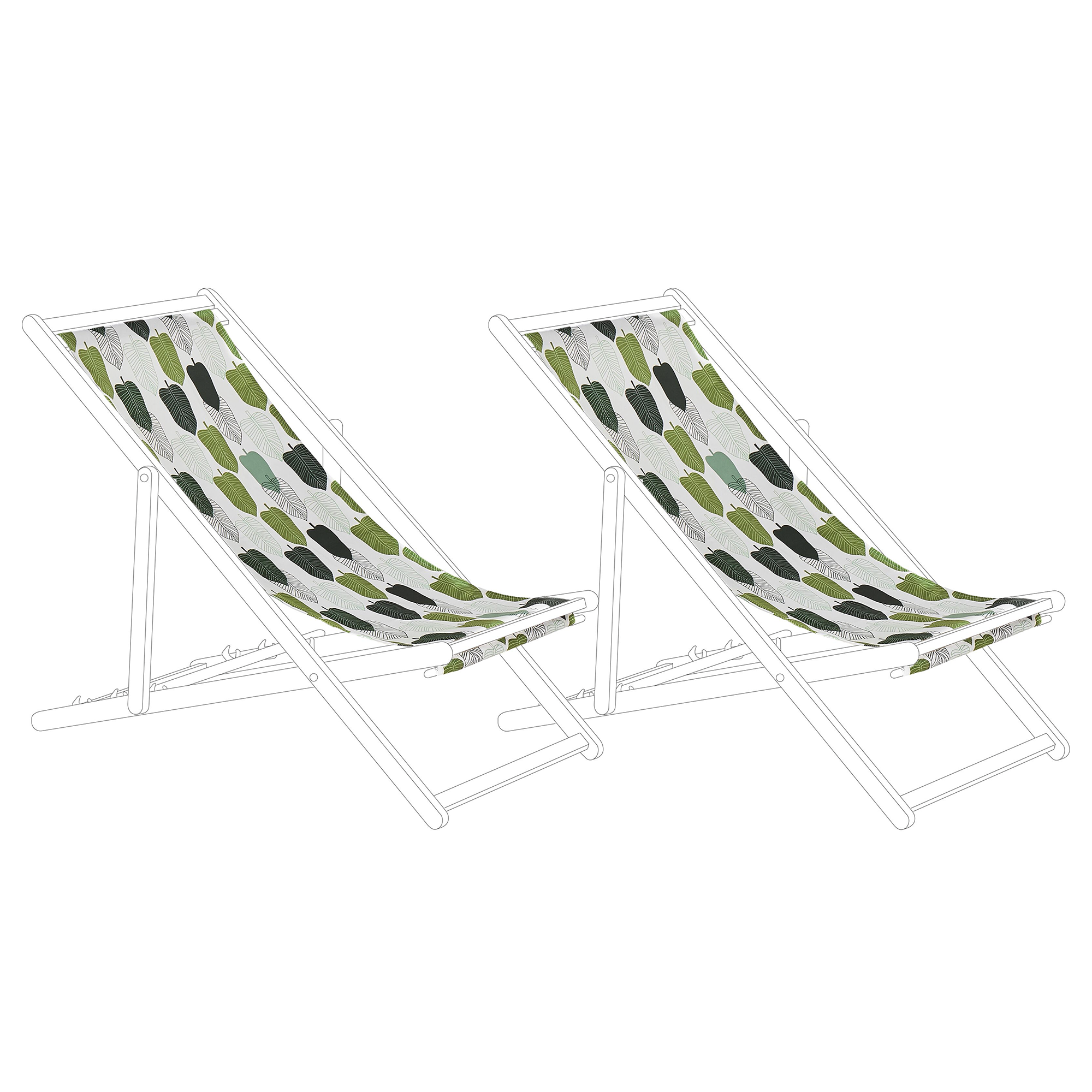 Set med 2 ersättningstyger för solstol ANZIO/AVELLINO 113 x 44 cm Grön