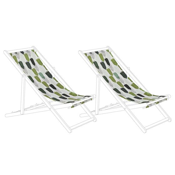 Set med 2 ersättningstyger för solstol ANZIO/AVELLINO 113 x 44 cm Grön