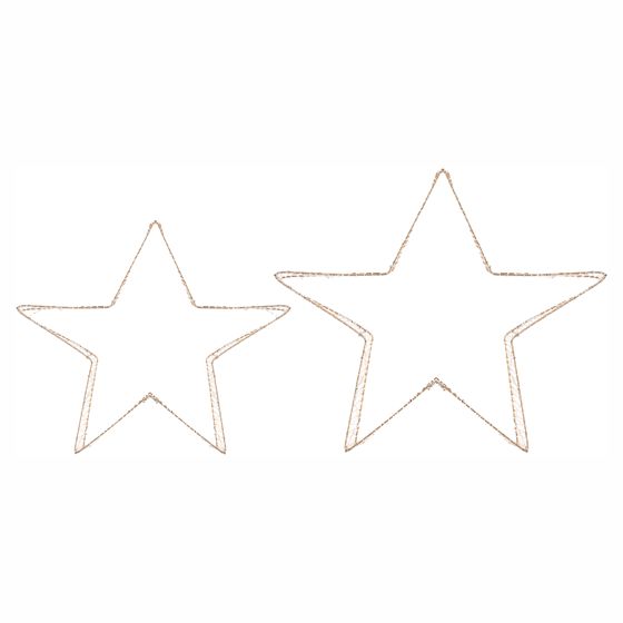 Set med 2 julpynt LED ITALLA 30/38 cm Stjärna Guld