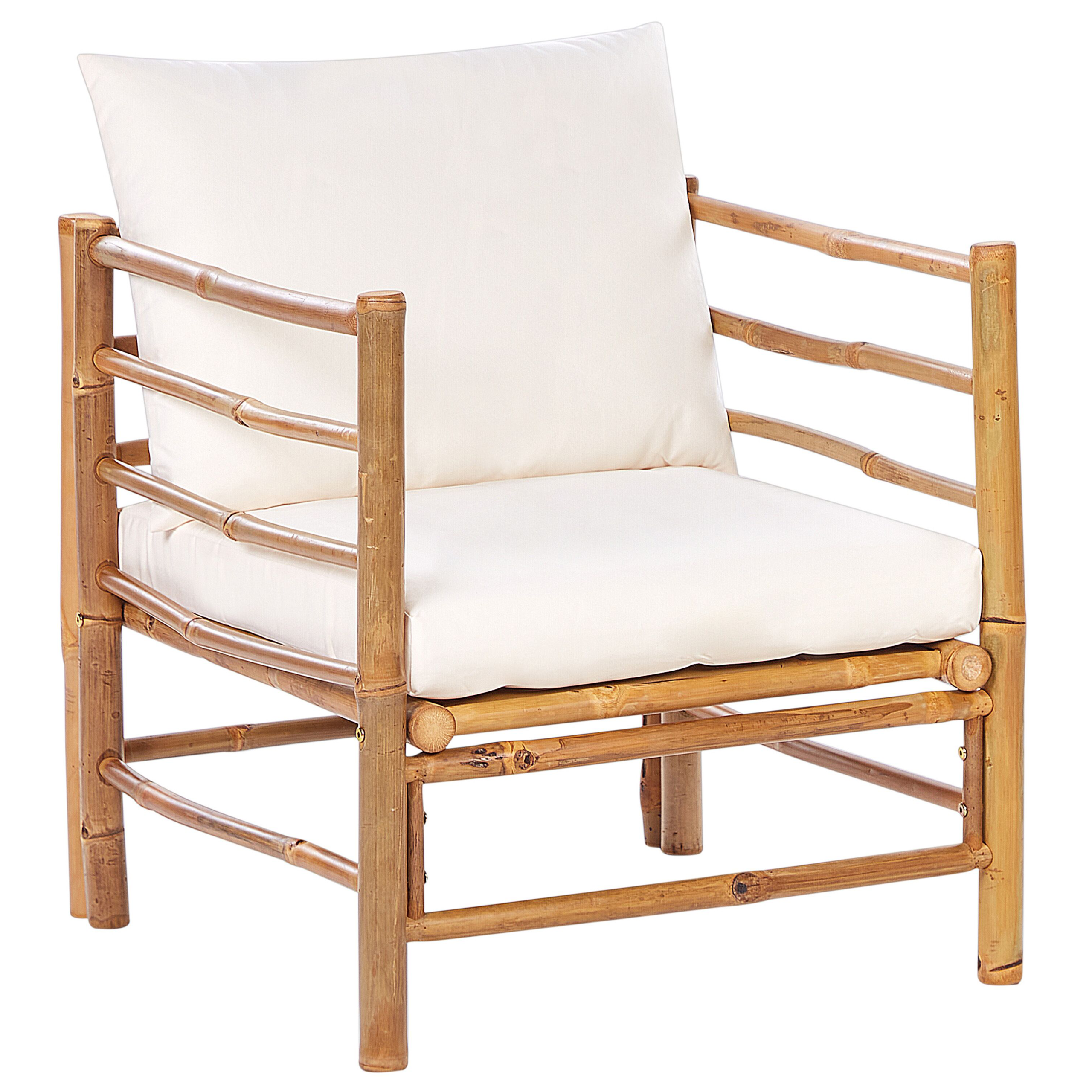 Trädgårdsfåtölj CERRETO Bambu Off-White
