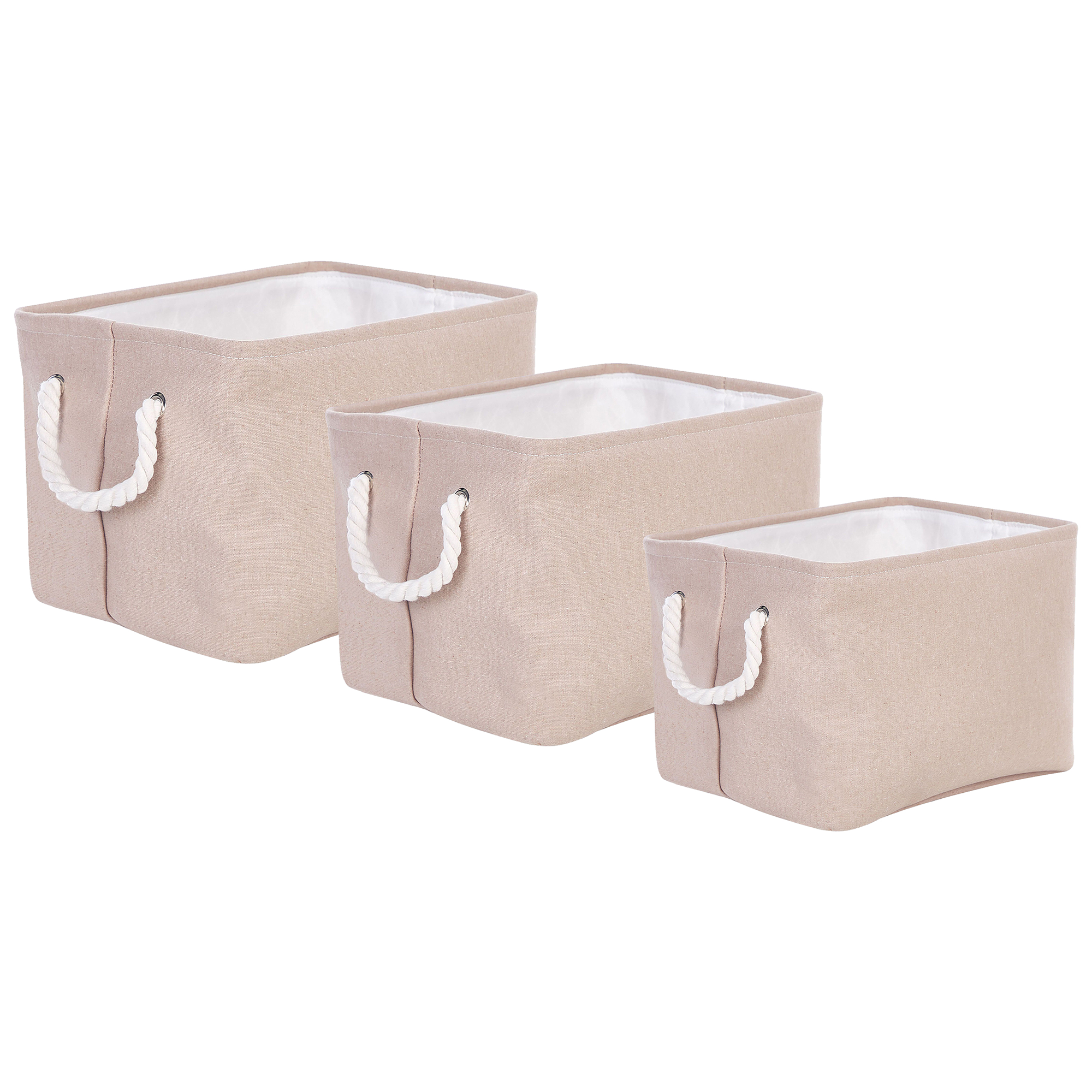 Set med 3 korgar DARQAB Bomull Taupe