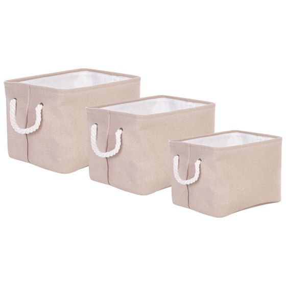 Set med 3 korgar DARQAB Bomull Taupe