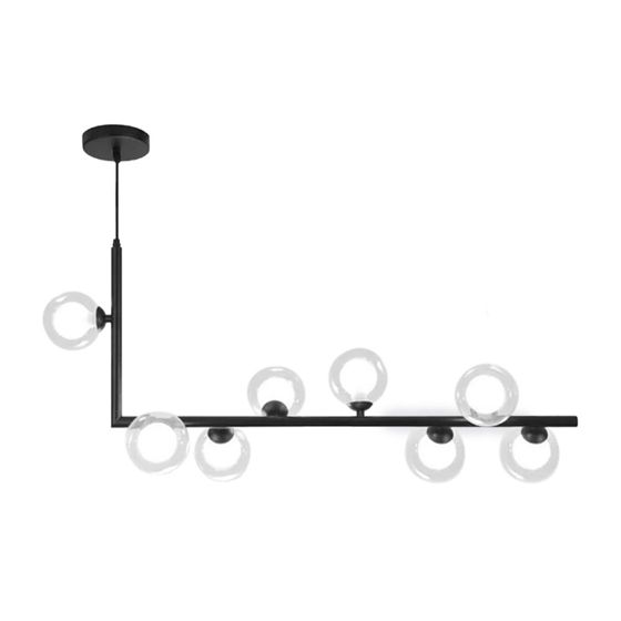 TOOLIGHT taklampa APP754-8CP Svart 120x120x100cm