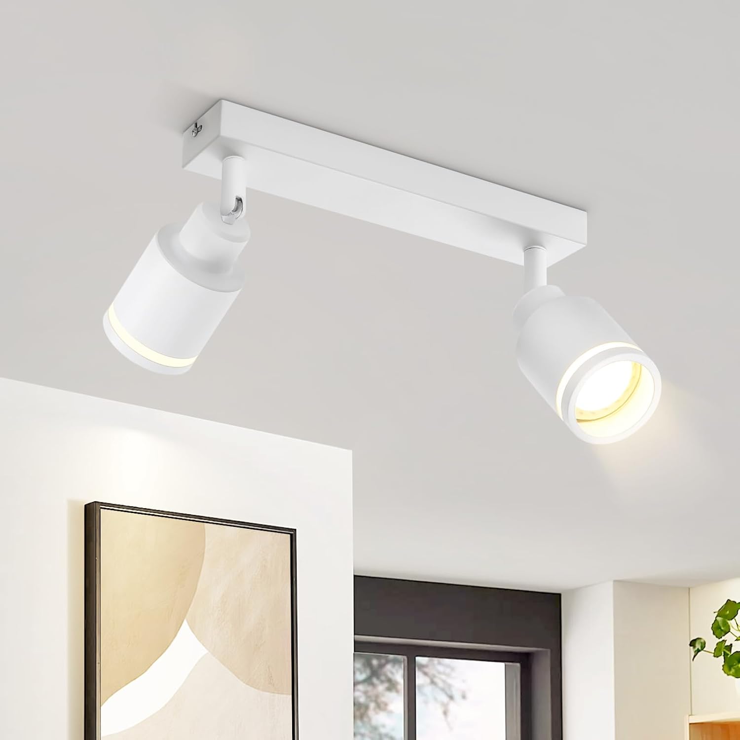 NETTLIFE Takspotlight modern taklampa med 2 justerbara glödlampor taklampa GU10 metall